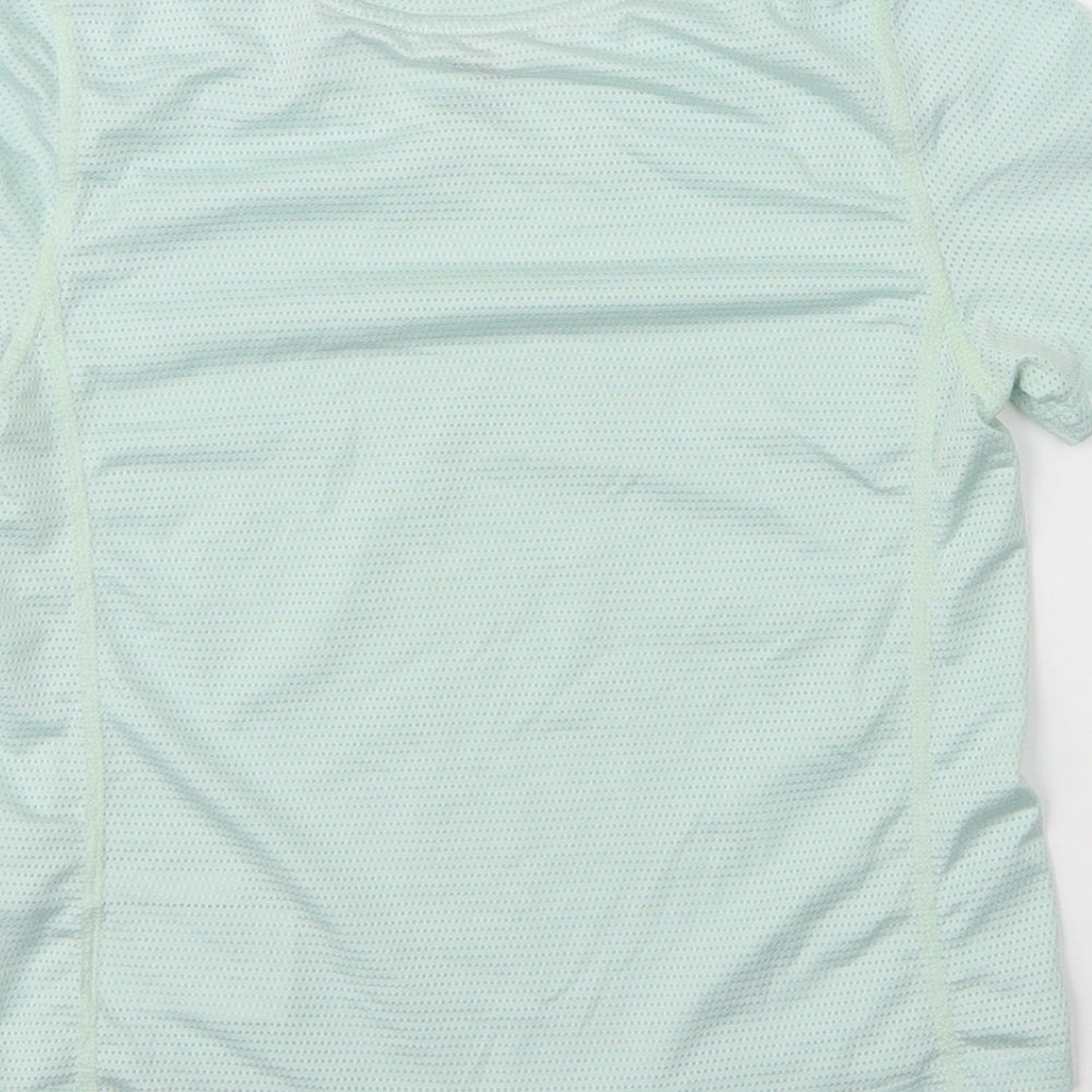 H&M Girls Green Polyester Basic T-Shirt Size 6 Years Round Neck