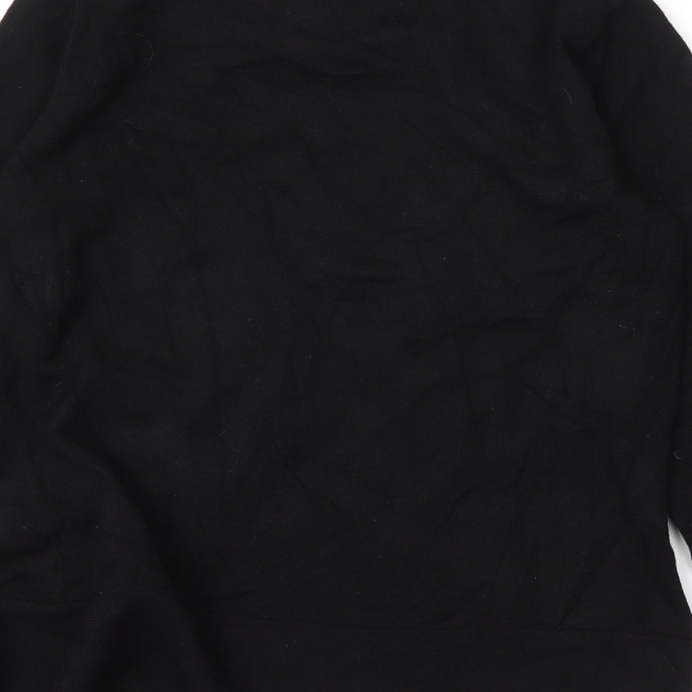 Platinum Womens Black Round Neck Viscose Pullover Jumper Size M