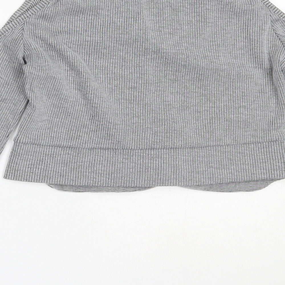 Miss Selfridge Womens Grey Round Neck Polyester Pullover Jumper Size 14