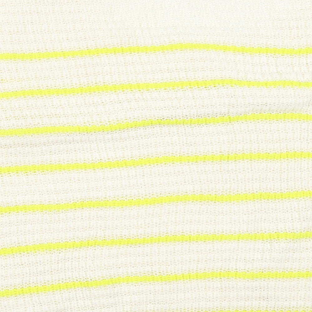 Originals Womens Ivory Round Neck Striped Acrylic Pullover Jumper Size XL