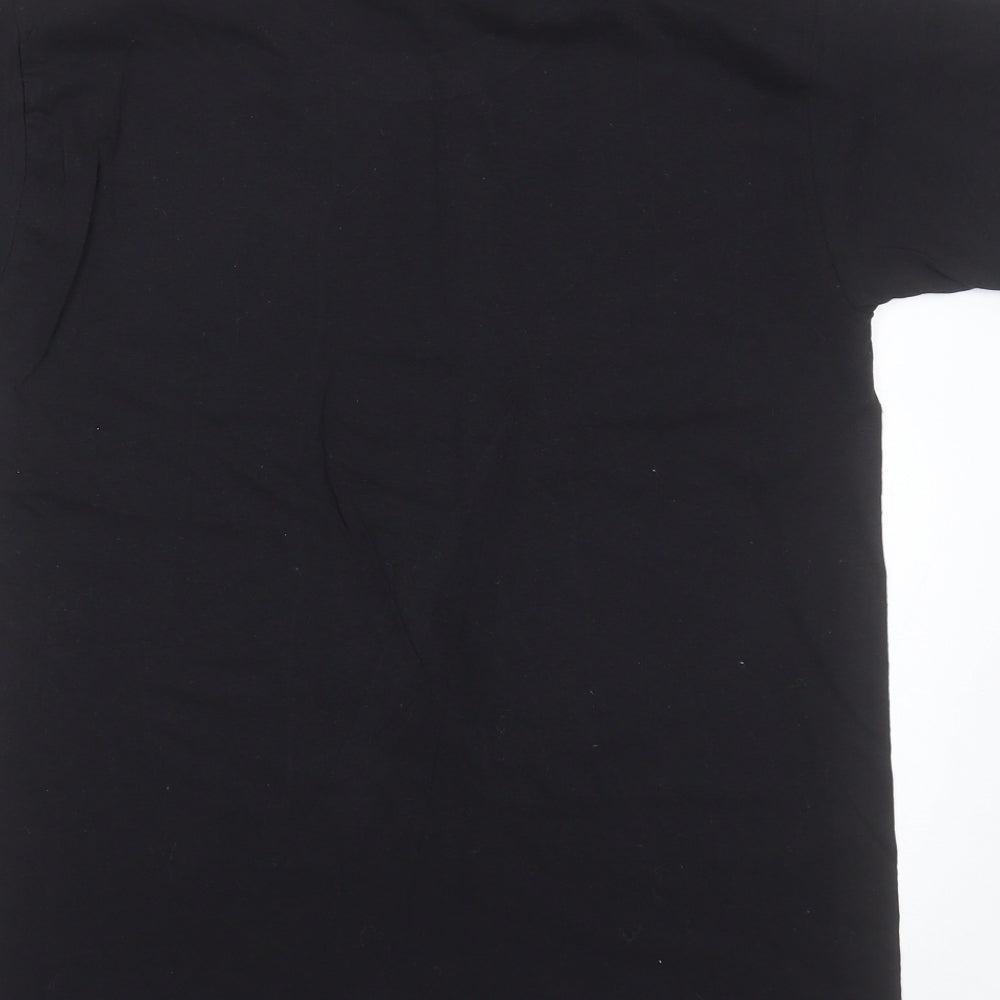 Fruit of the Loom Womens Black Cotton Basic T-Shirt Size S Round Neck - momma bingo, reindeer