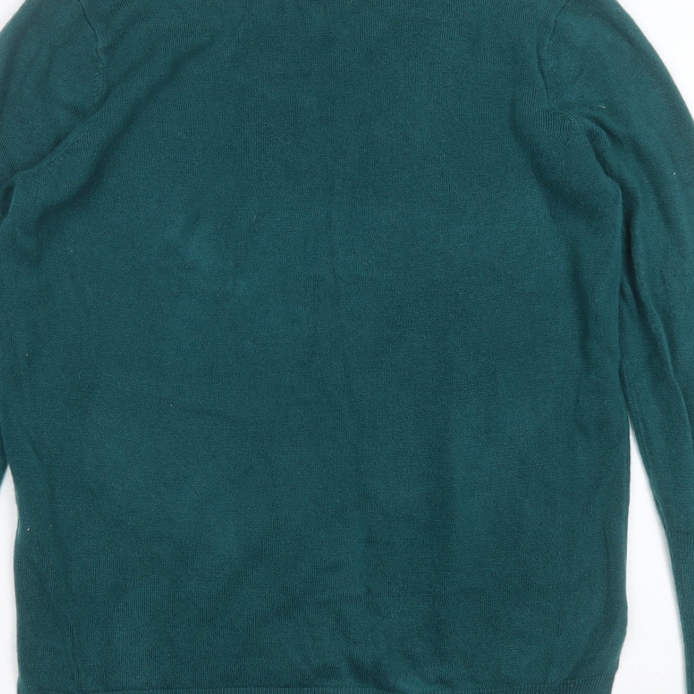 Primark Womens Green Round Neck Acrylic Pullover Jumper Size S