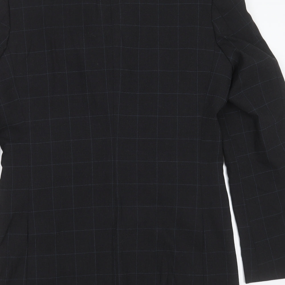 Burton Mens Grey Check Polyester Jacket Suit Jacket Size 38