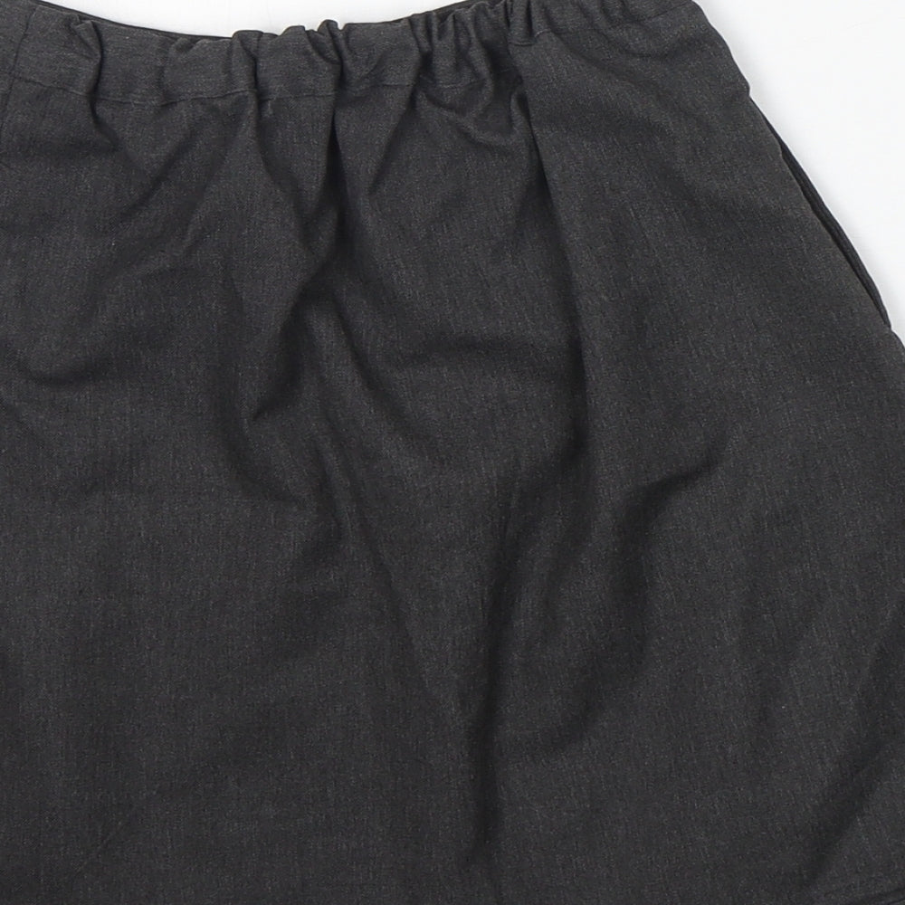 Nutmeg Girls Grey Polyester A-Line Skirt Size 7-8 Years Regular Button - two pockets