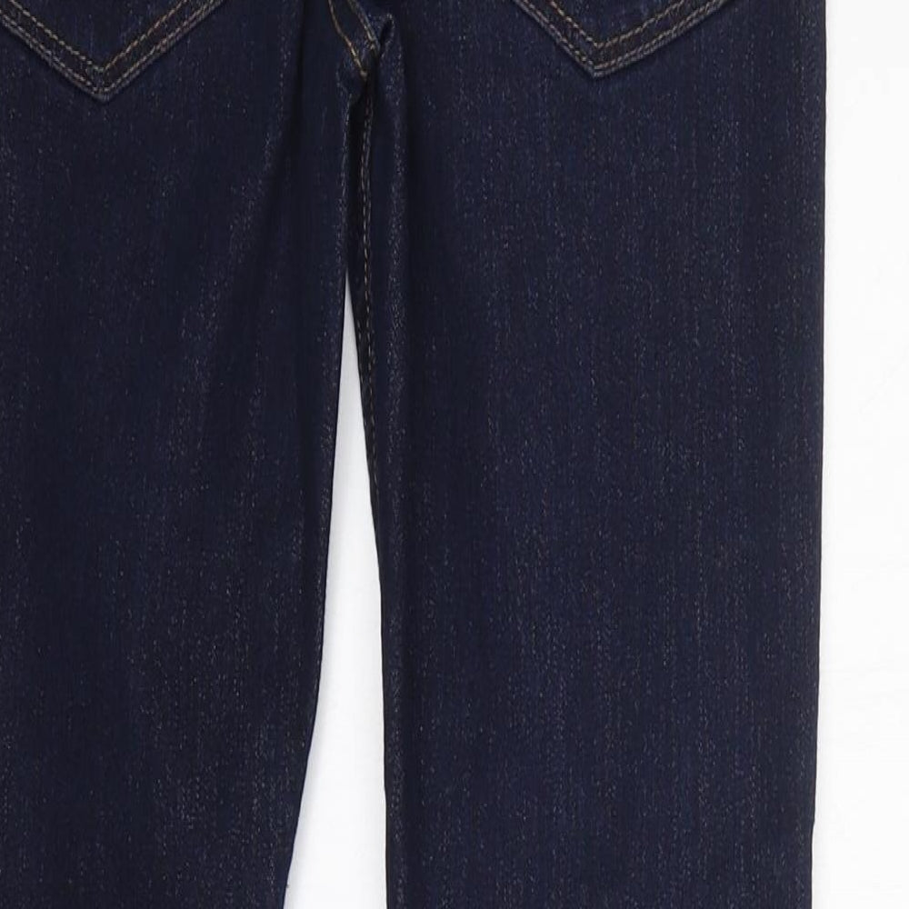 NEXT Girls Blue Cotton Skinny Jeans Size 12 Years Slim Zip
