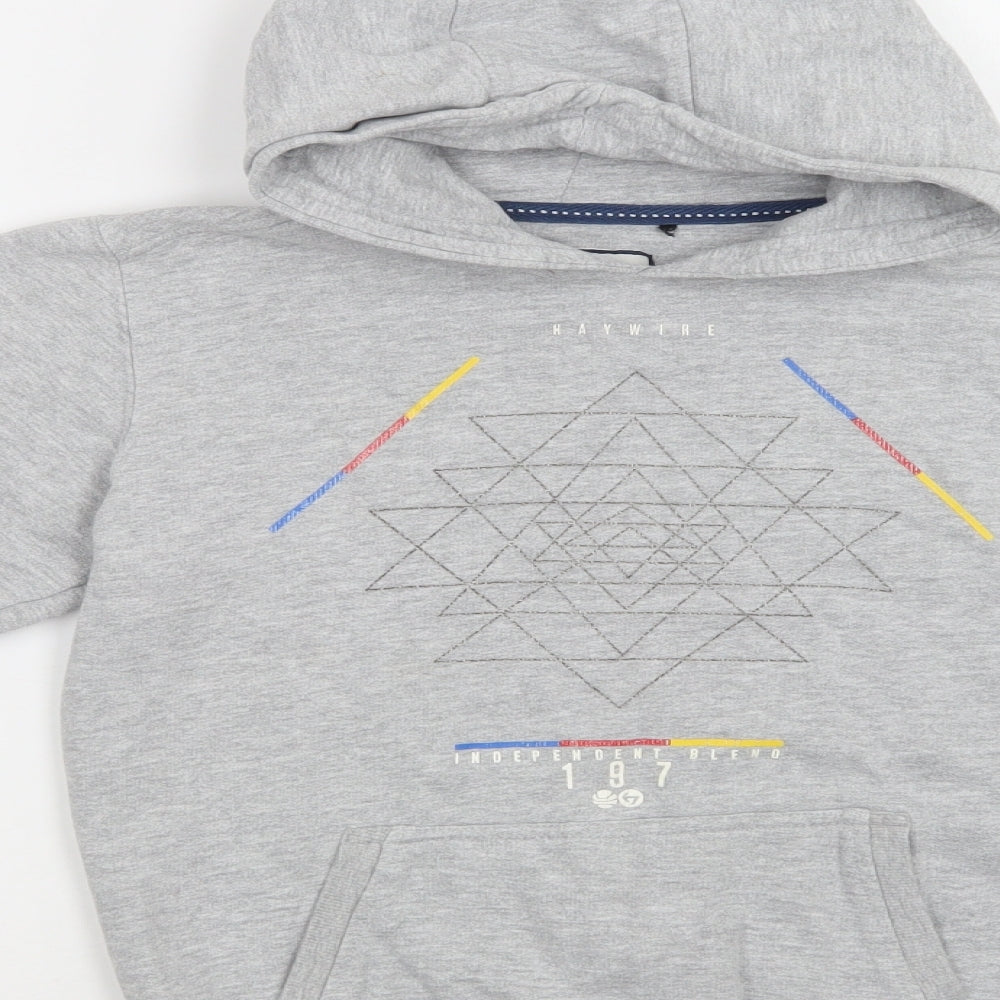 Haywire Womens Grey Cotton Pullover Hoodie Size M