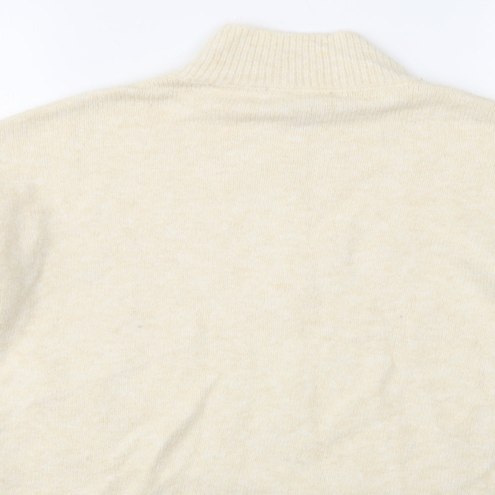 ASOS Womens Ivory Mock Neck Acrylic Pullover Jumper Size 8