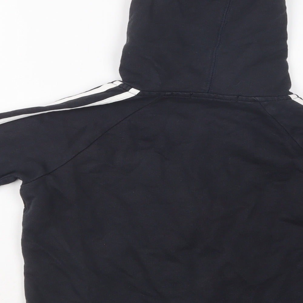 George Boys Black Striped Cotton Full Zip Hoodie Size 7-8 Years Zip