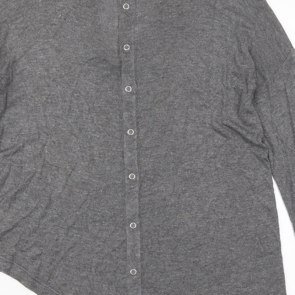 NEXT Womens Grey V-Neck Viscose Pullover Jumper Size 10