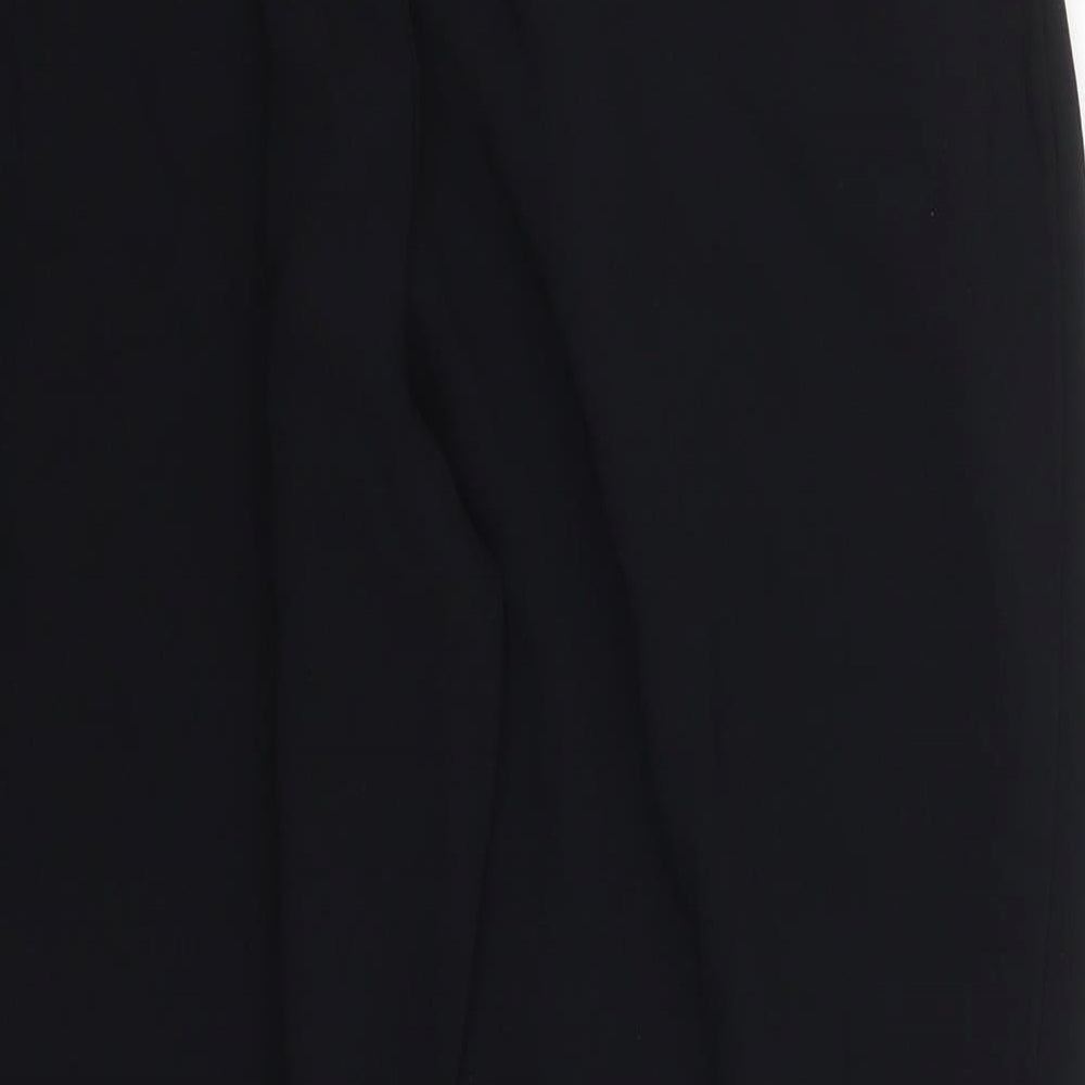 Marks & Spencer Womens Black Polyester Trousers Size 14 L24 in Regular