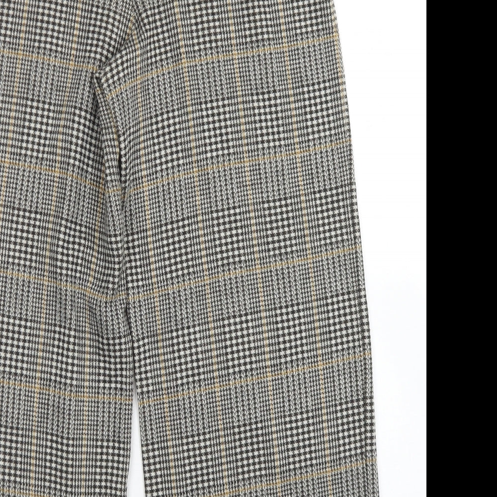 H&M Womens Brown Plaid Polyester Dress Pants Trousers Size S L24 in Regular