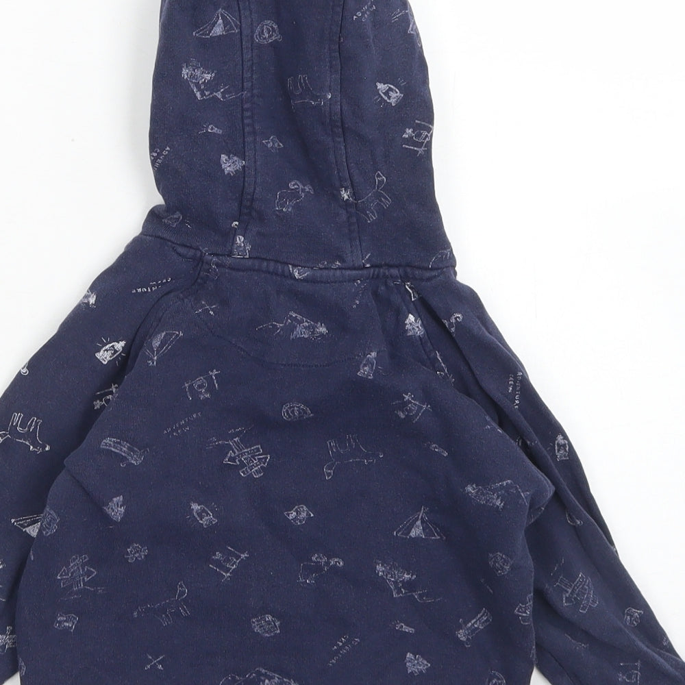 Matalan Boys Blue Cotton Henley Hoodie Size 2-3 Years