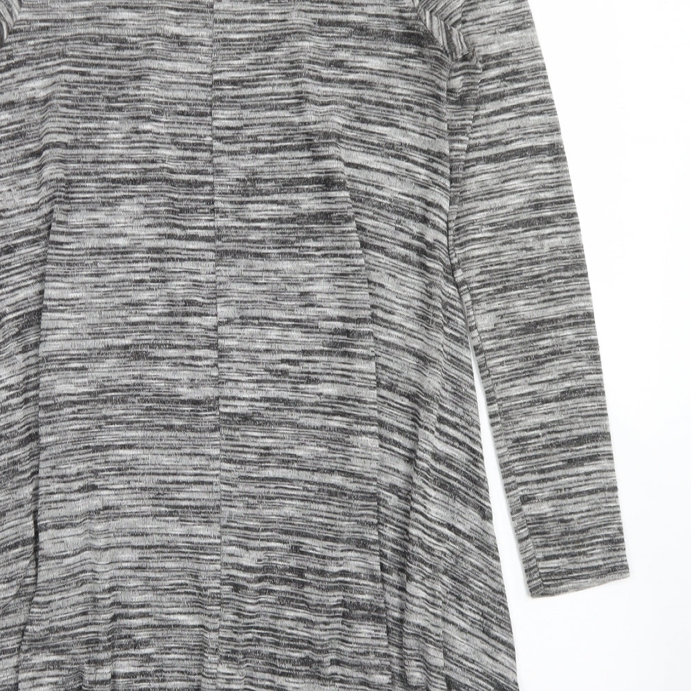 New Look Womens Grey Viscose Trapeze & Swing Size 10 Crew Neck