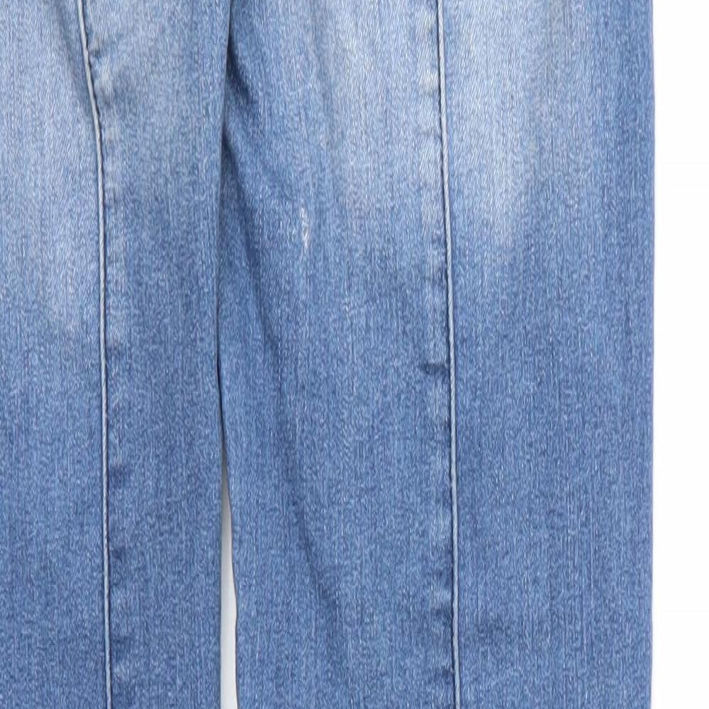 TALLY WEiJL Womens Blue Cotton Skinny Jeans Size 10 L30 in Regular Zip