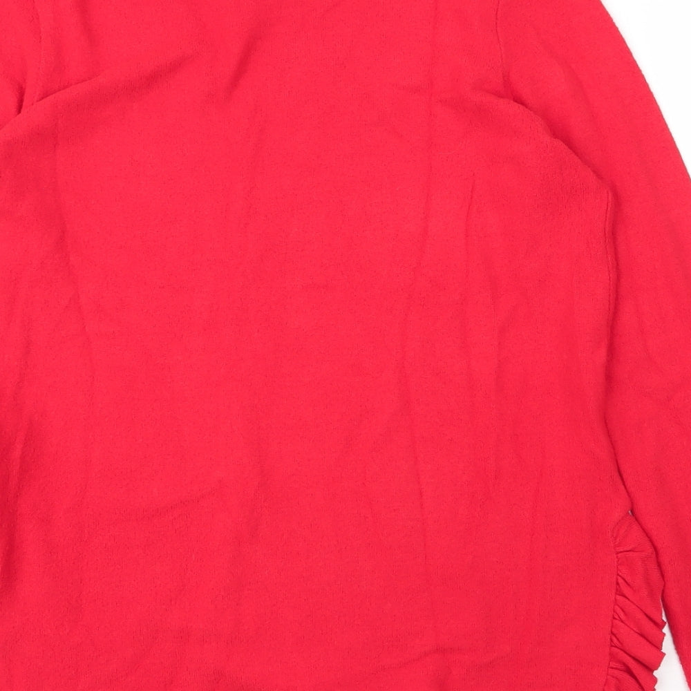 NEXT Womens Red Round Neck Viscose Pullover Jumper Size 12