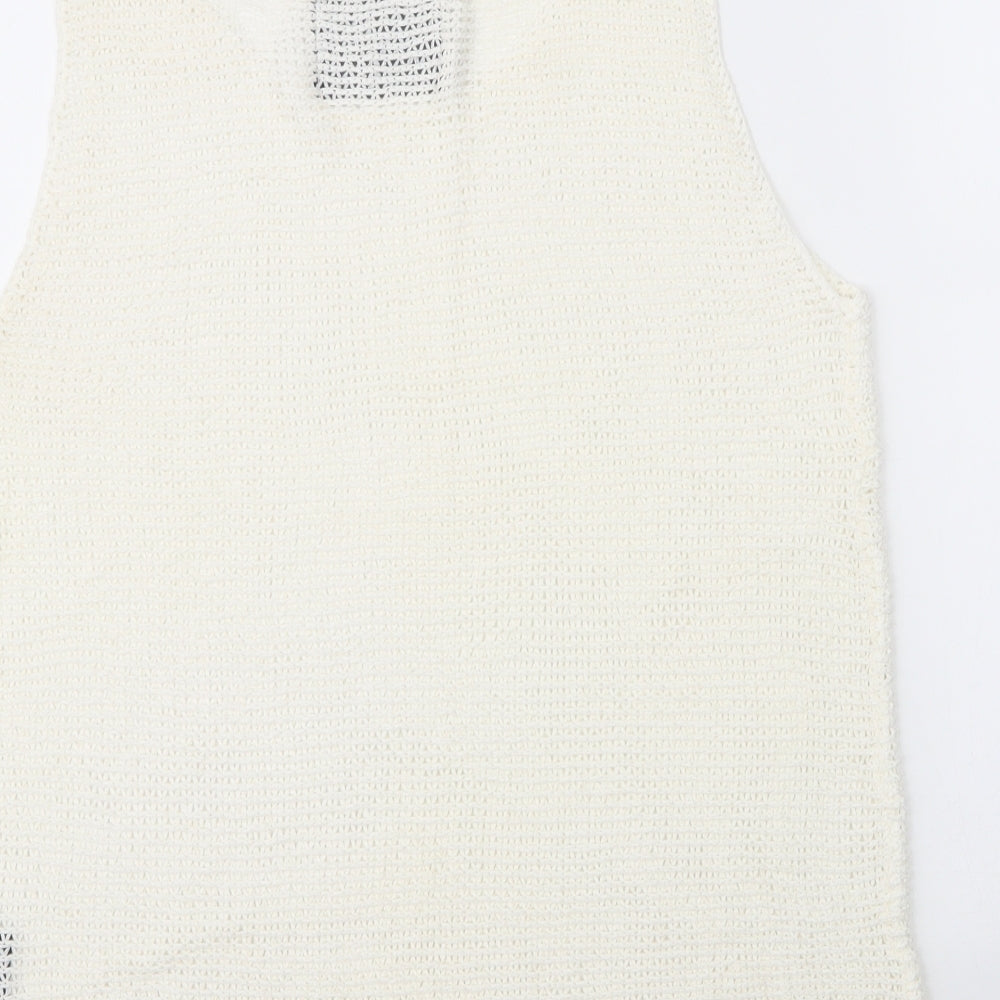Gestuz Womens Ivory Nylon Basic Tank Size XL Round Neck