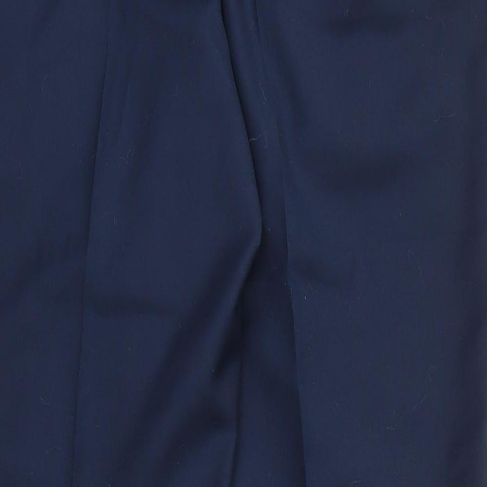 George Mens Blue Viscose Trousers Size 35 in L29 in Regular Zip