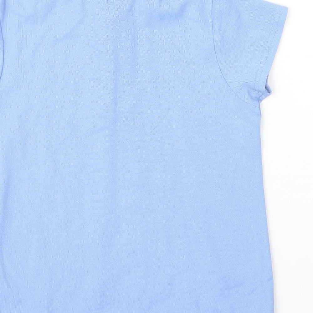Very Girls Blue Cotton Basic Polo Size 7 Years Collared Button