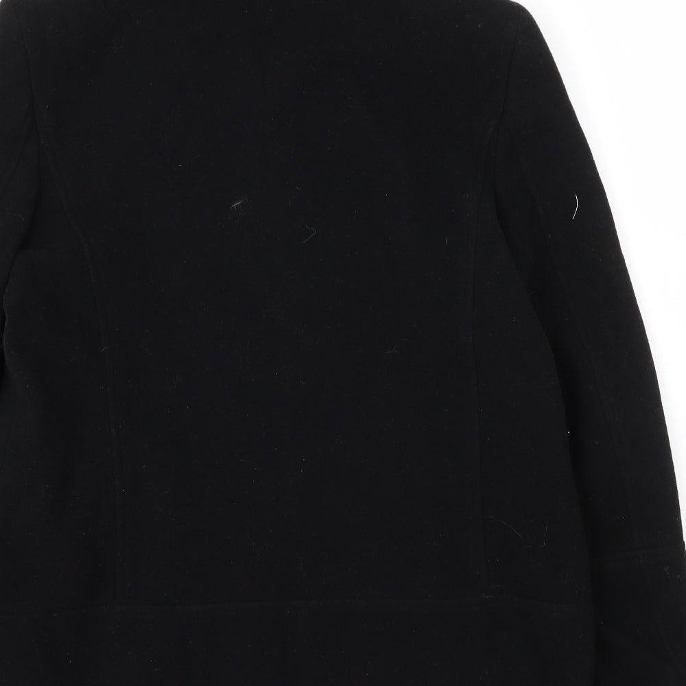 Etam Womens Black Varsity Jacket Coat Size 12 Zip