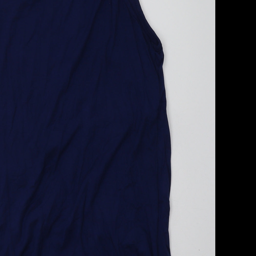 Harlowe & Graham Womens Blue Viscose Basic Tank Size L Scoop Neck