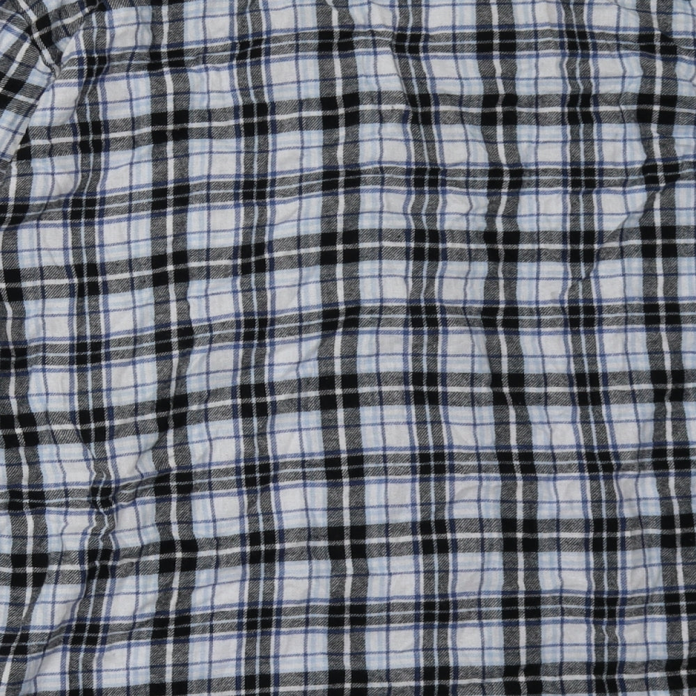 Livergy Mens Blue Check Cotton Button-Up Size XL Collared Button