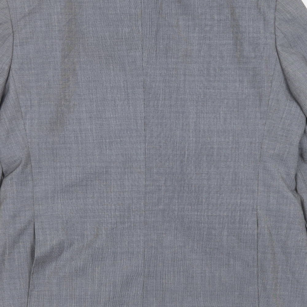 Burton Mens Grey Polyester Jacket Suit Jacket Size 42 - tailored fit