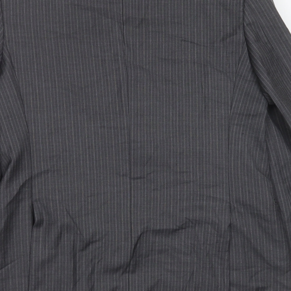 Marks & Spencer Mens Grey Striped Wool Jacket Suit Jacket Size 38