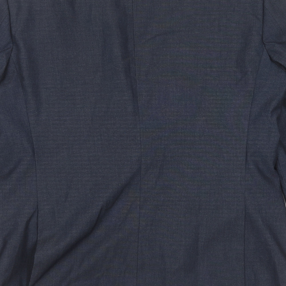 F&F Mens Blue Polyester Jacket Suit Jacket Size 42