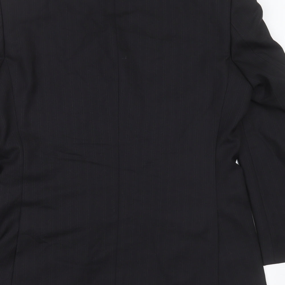 Burton Mens Black Striped Polyester Jacket Suit Jacket Size 40