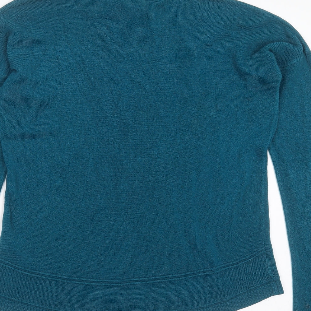 VIDA VI Womens Blue Round Neck Acrylic Pullover Jumper Size M