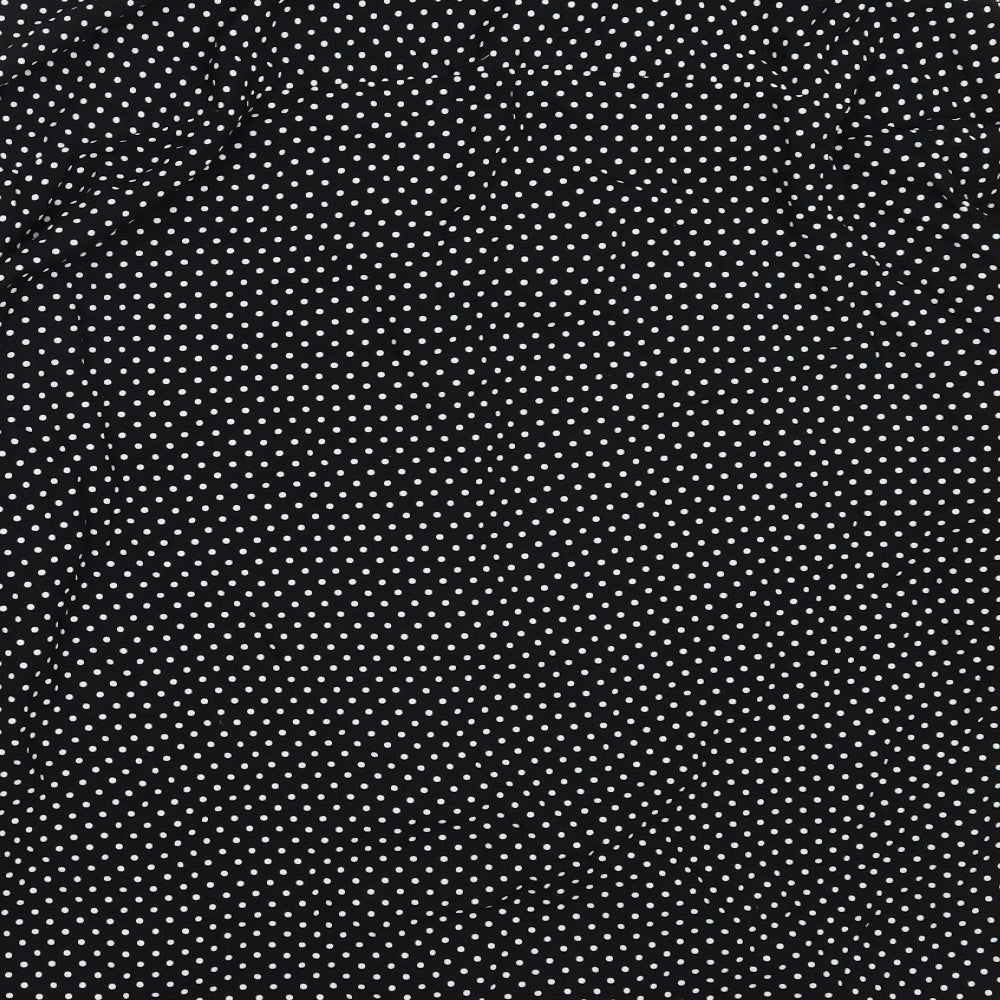 ASOS Womens Black Polka Dot Viscose Basic Button-Up Size M Collared