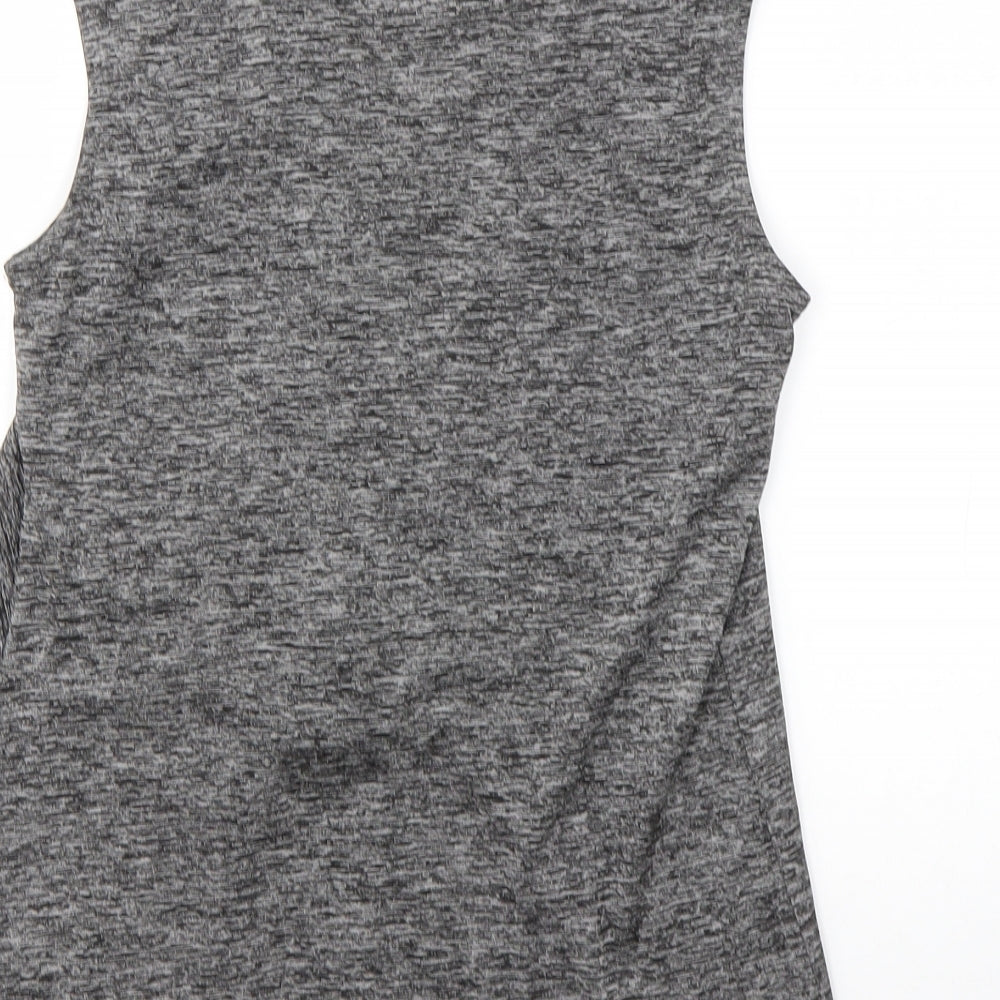 Very Womens Grey Viscose Basic Tank Size 12 Round Neck