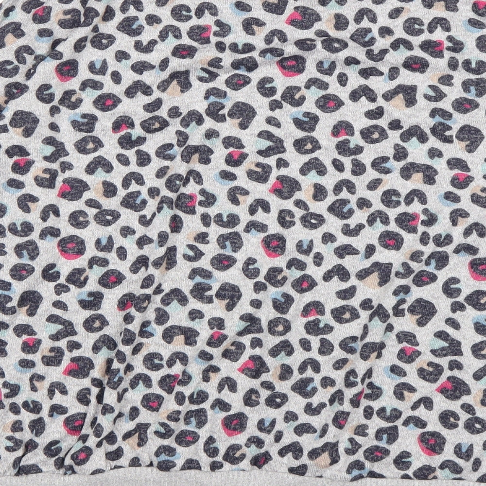 Marks & Spencer Girls Multicoloured Round Neck Animal Print Viscose Pullover Jumper Size 14-15 Years