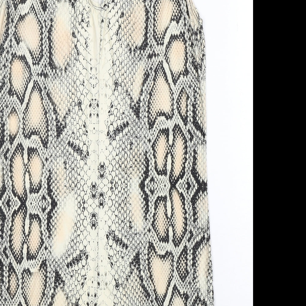 Preworn Womens Multicoloured Animal Print Polyester Pencil Dress One Size Halter - soft, summer