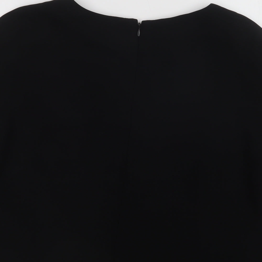 H&M Womens Black Polyester Basic Blouse Size S Round Neck