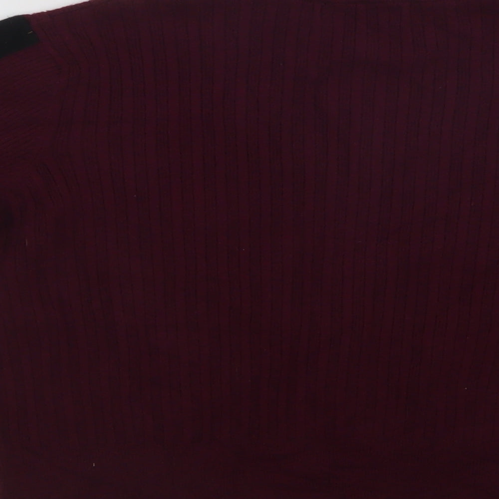 M7S Womens Purple Mock Neck Viscose Pullover Jumper Size 16
