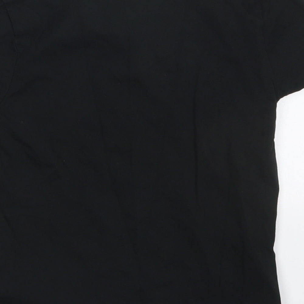 Levi's Girls Black Cotton Basic T-Shirt Size 6 Years Round Neck Pullover