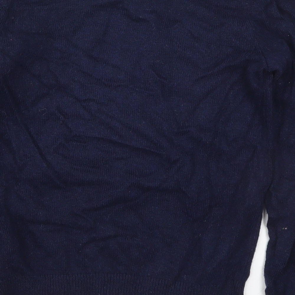 H&M Girls Blue Round Neck Viscose Pullover Jumper Size 7-8 Years Pullover - Polar Bear
