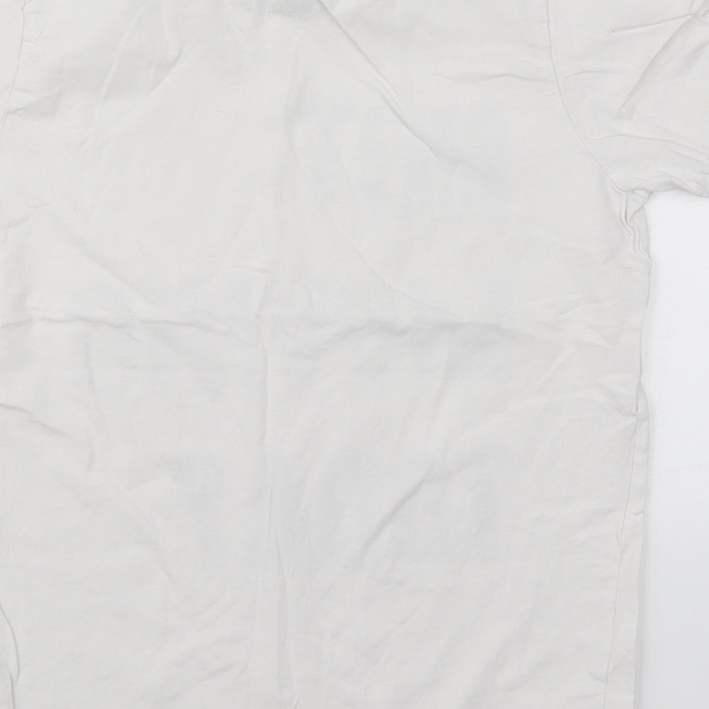 Matalan Boys White Cotton Basic T-Shirt Size 10-11 Years Crew Neck Pullover - Not Moving Today