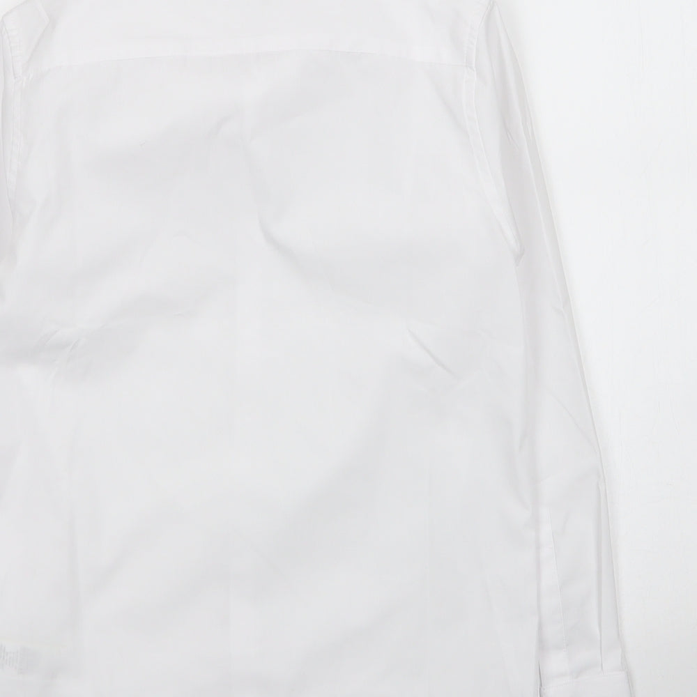 Marks & Spencer Girls White Cotton Basic Button-Up Size 10-11 Years Collared Button