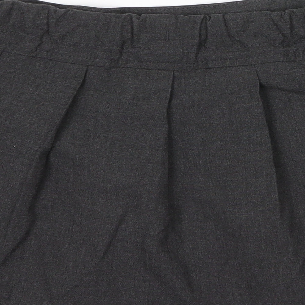 TU Girls Grey Viscose Pleated Skirt Size 5 Years Regular Zip