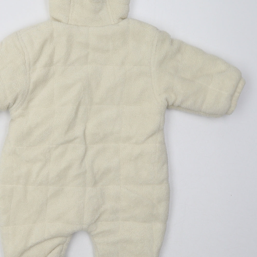 nox Baby White Overcoat Poncho Size 3-6 Months Zip - doggy