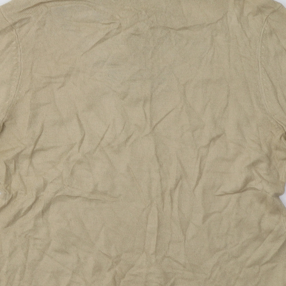 Debenhams Womens Brown Geometric Acrylic Pullover Sweatshirt Size 14 Button