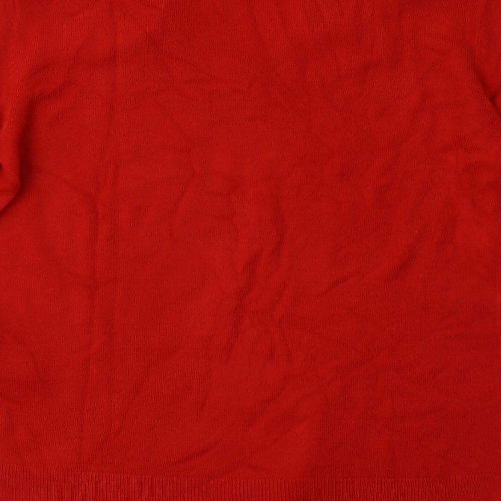 Marks & Spencer Womens Red Acrylic Pullover Sweatshirt Size 12 Pullover