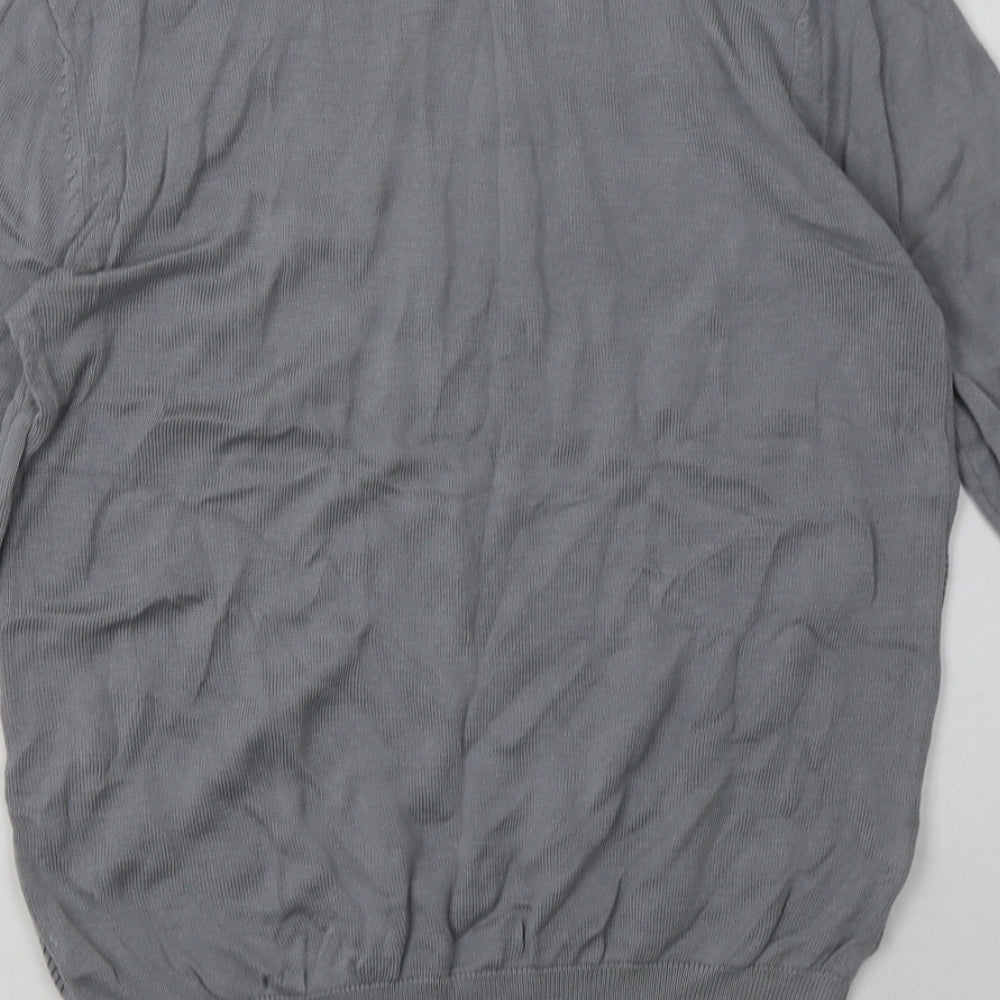 Slazenger Womens Grey Argyle/Diamond Cotton Pullover Sweatshirt Size 14 Pullover