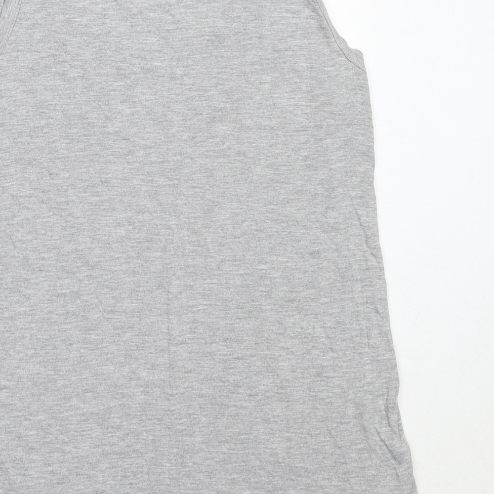 Dorothy Perkins Womens Grey Viscose Basic Tank Size 10 Round Neck