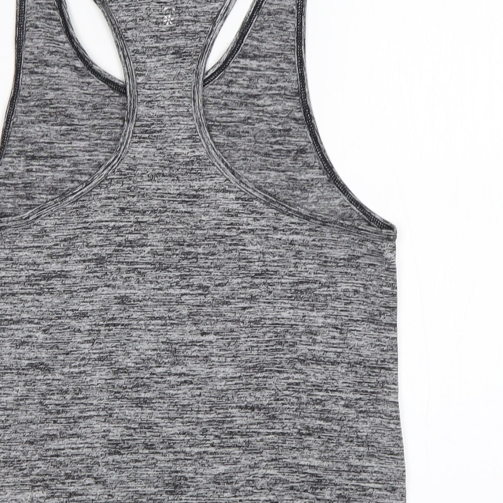 USA Pro Womens Grey Nylon Basic Tank Size 6 Round Neck