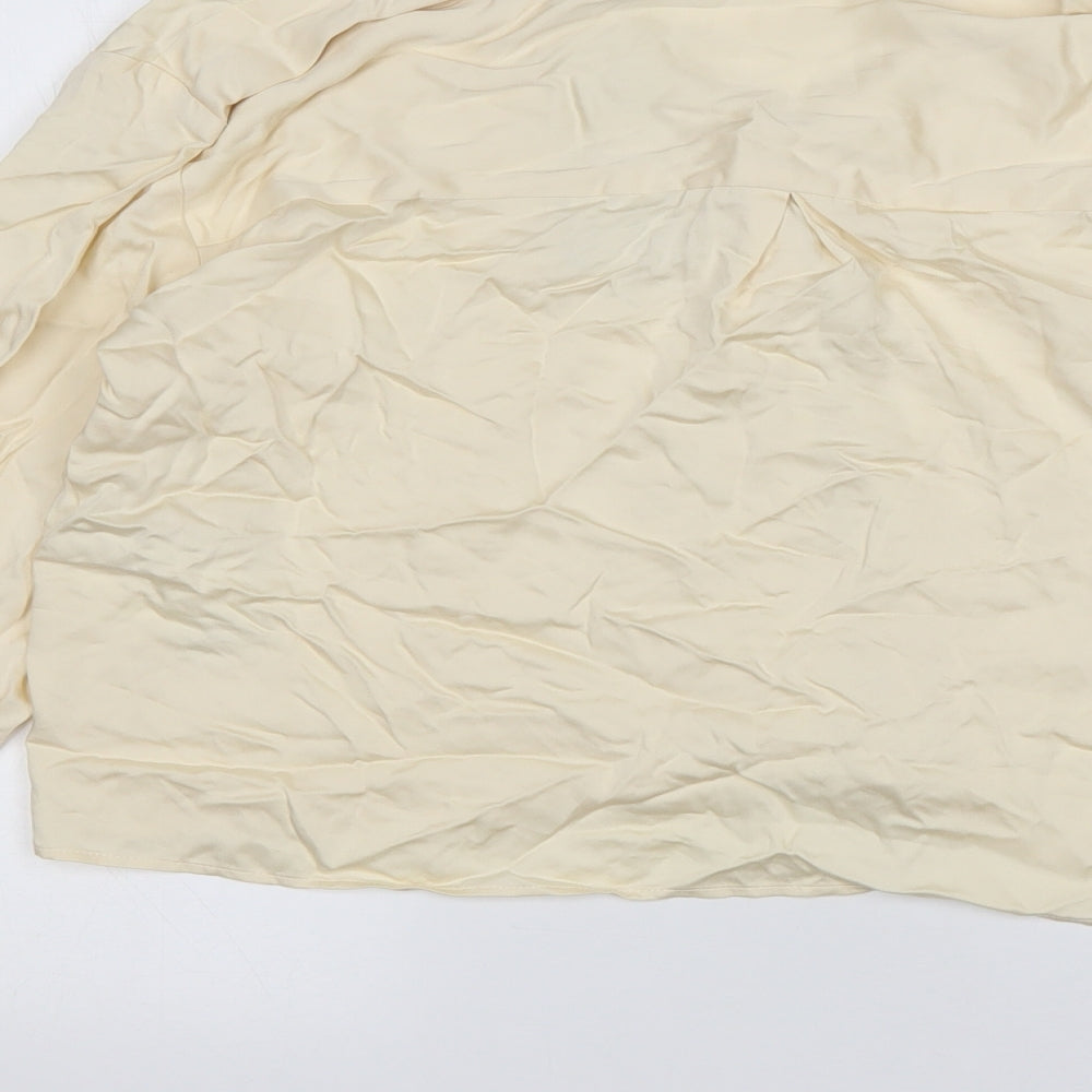 Jack Wills Womens Beige Viscose Basic Button-Up Size 10 Collared