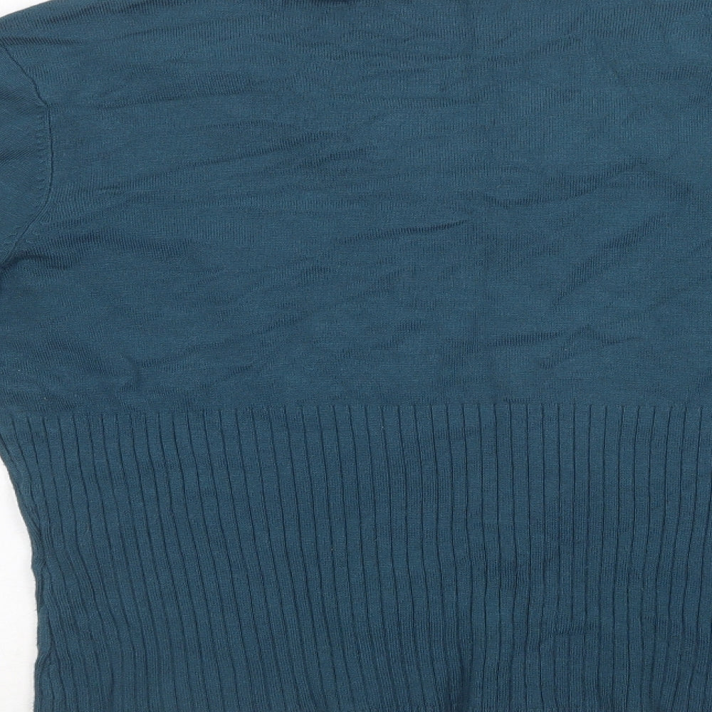 Klass Womens Green V-Neck Viscose Pullover Jumper Size XL