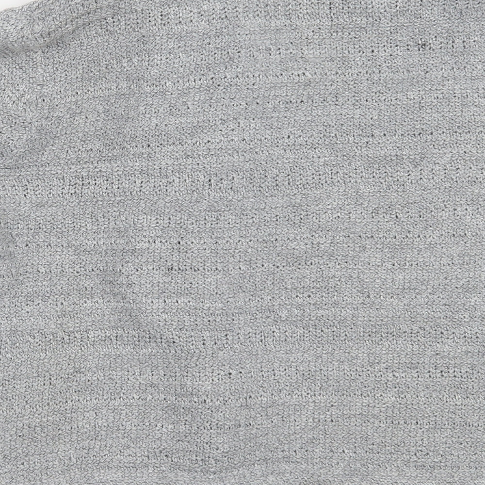 Per Una Womens Grey Round Neck Acrylic Full Zip Jumper Size M